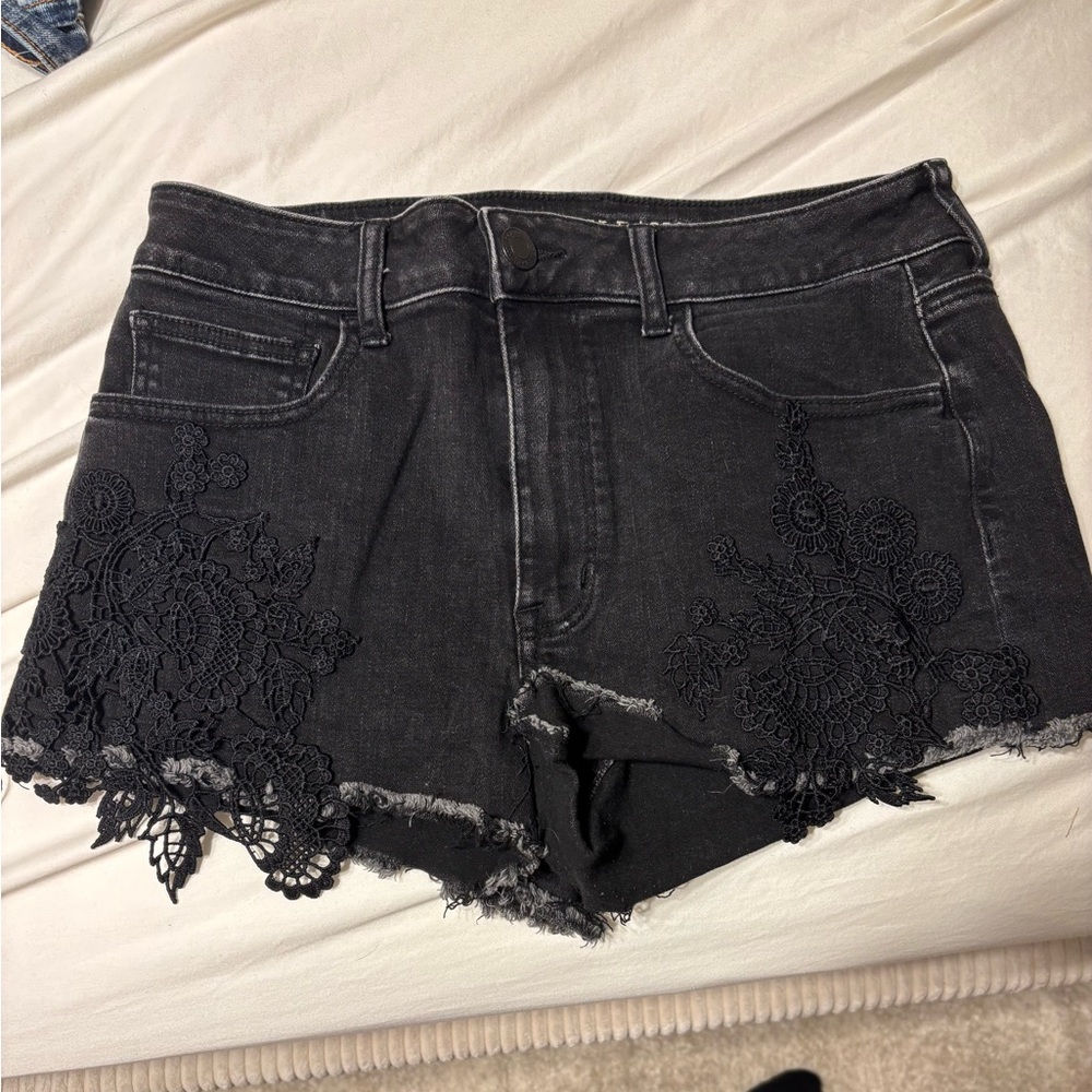 Black Lace Trim American Eagle shorts